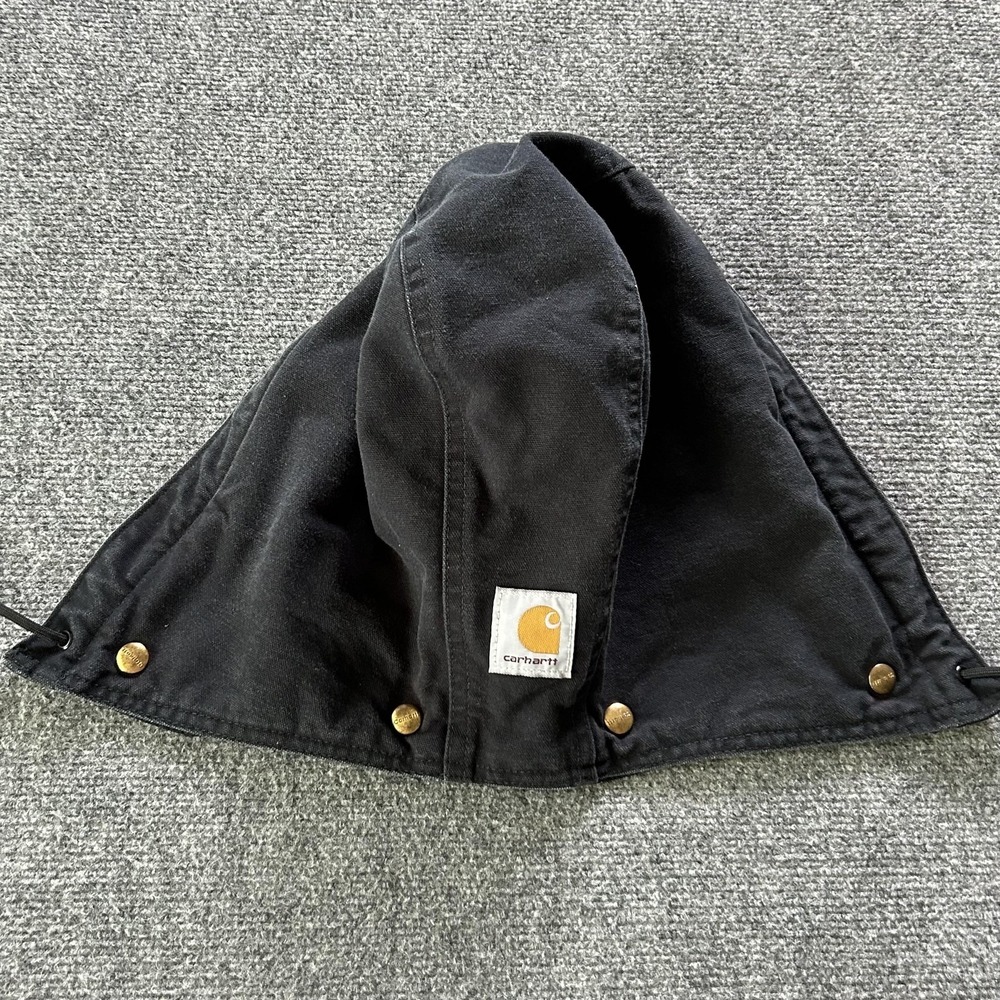 Carhartt Hat Trapper Mens One Size Black Quilted Lined Canvas Work Hood - Picture 3 of 7